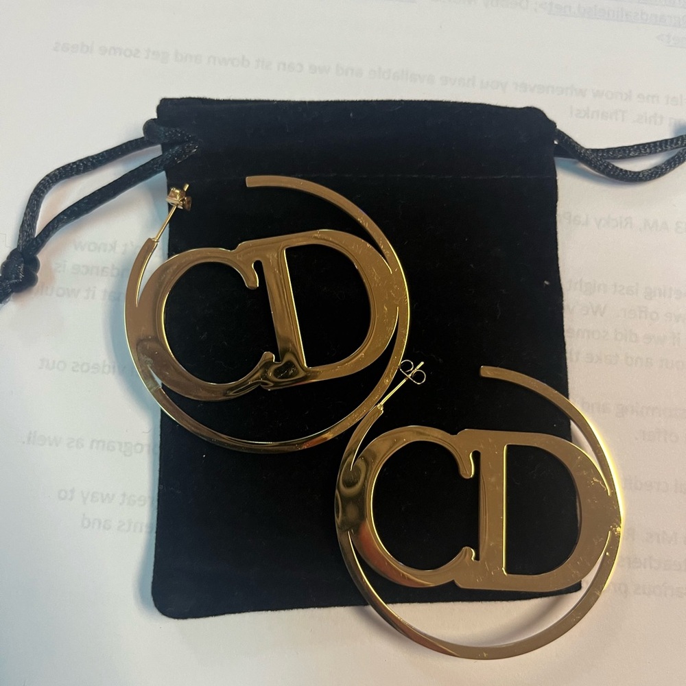 Gold CD Hoop Earrings